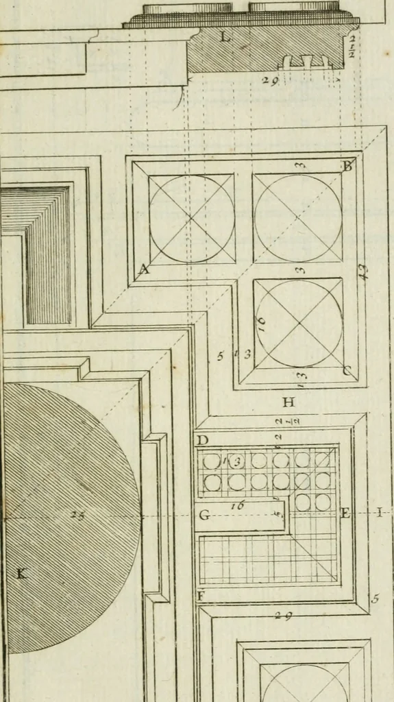 An illustration from Traité d'architecture : avec des remarques et des observations tres-utiles pour les jeunes gens, qui veulent s'appliquer à ce bel art, 1714, leaf 60