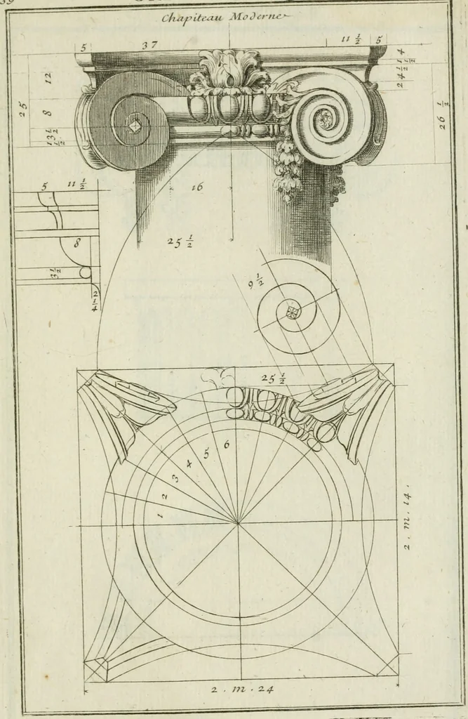 An illustration from Traité d'architecture : avec des remarques et des observations tres-utiles pour les jeunes gens, qui veulent s'appliquer à ce bel art, 1714, leaf 84