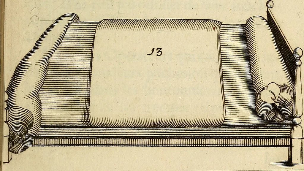An illustration from Traite' de la lithotomie, ou, De l'extraction de la pierre, hors de la vessie : enrichy de figures necessaires pour representer la maniére de sonder, les instrumens propres, le malade dans l'operation : la ponction du perinée, & les differentes methodes de tirer la pierre : avec les appareils, les remedes preservatifs du calcul, & les medicamens pour les taillez, 1686, leaf 86