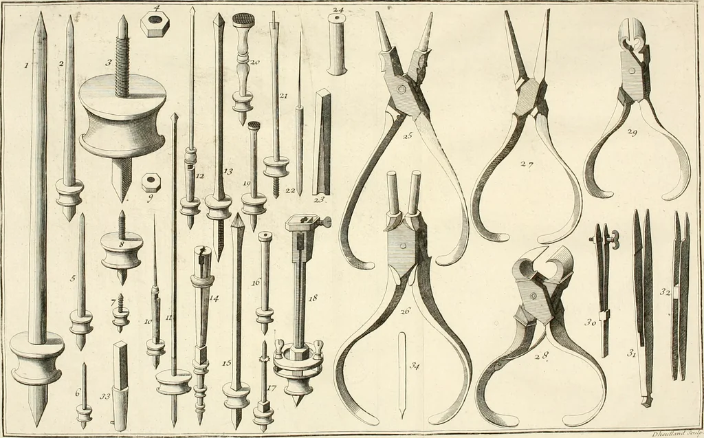 An illustration from Traité de l'horlogerie, méchanique et pratique : approuvé par l'Academie royale des sciences, 1741, leaf 221