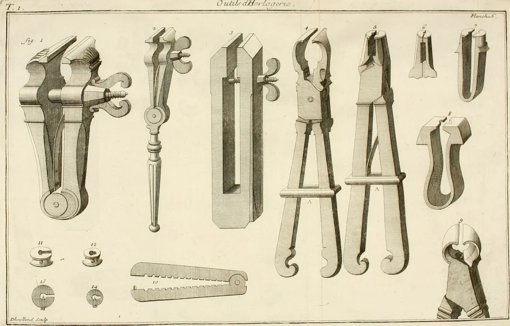 An illustration from Traité de l'horlogerie, méchanique et pratique : approuvé par l'Academie royale des sciences, 1741, leaf 223