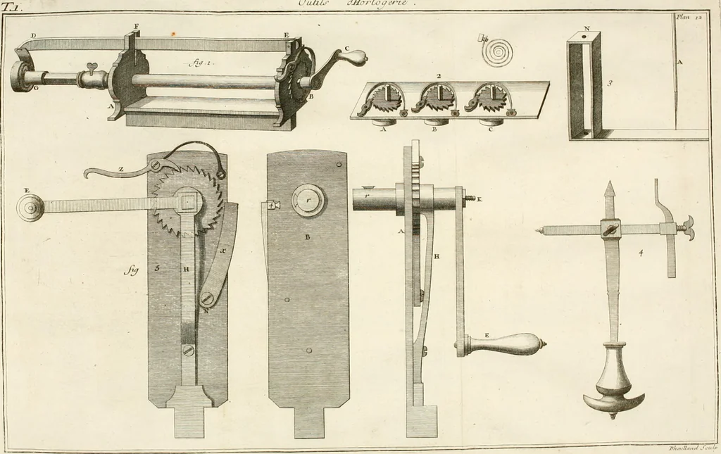An illustration from Traité de l'horlogerie, méchanique et pratique : approuvé par l'Academie royale des sciences, 1741, leaf 235