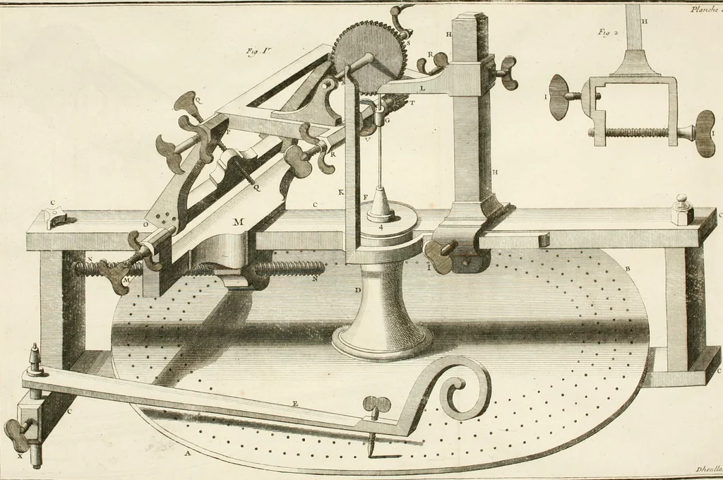 An illustration from Traité de l'horlogerie, méchanique et pratique : approuvé par l'Academie royale des sciences, 1741, leaf 243