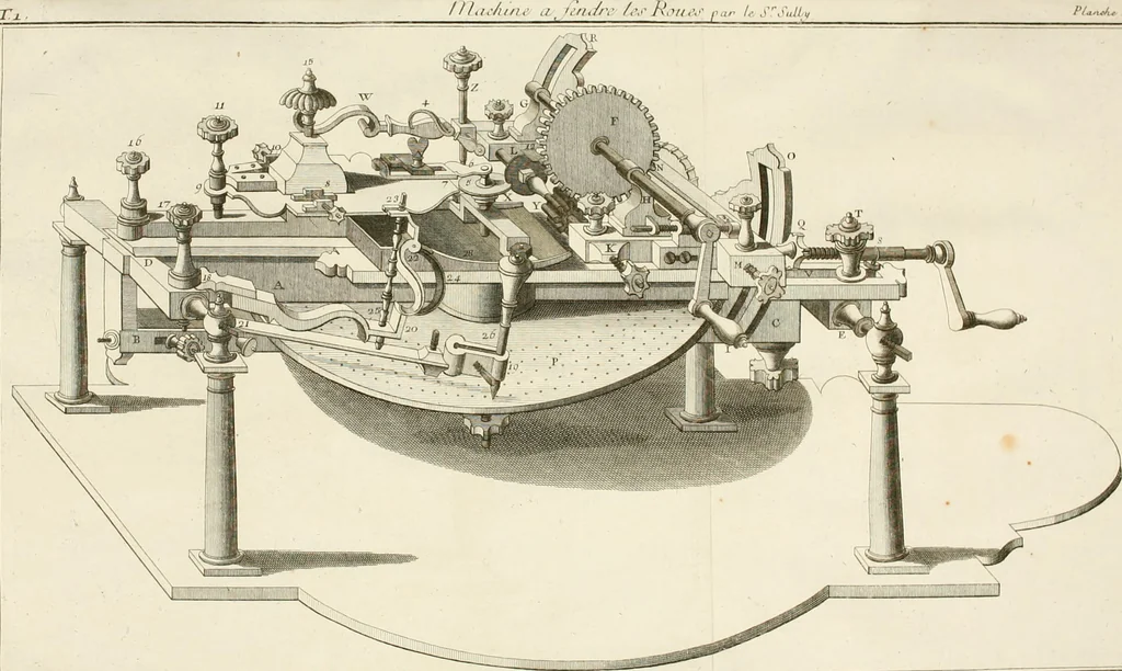An illustration from Traité de l'horlogerie, méchanique et pratique : approuvé par l'Academie royale des sciences, 1741, leaf 249