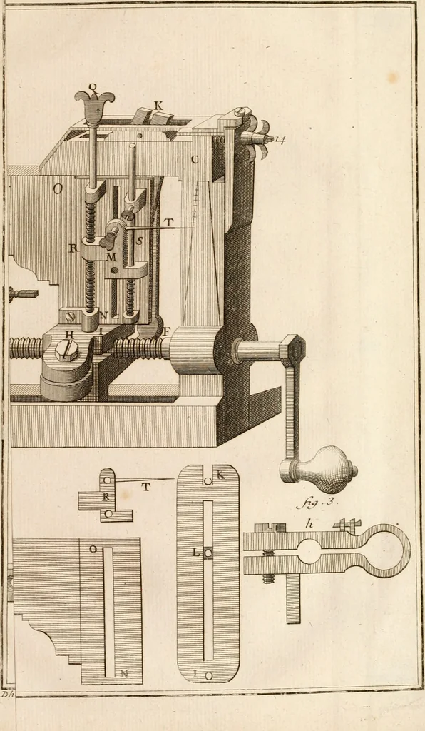An illustration from Traité de l'horlogerie, méchanique et pratique : approuvé par l'Academie royale des sciences, 1741, leaf 264