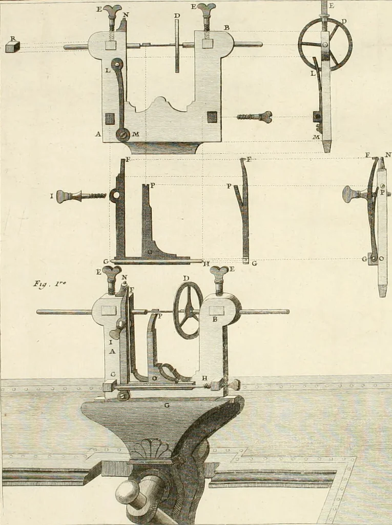 An illustration from Traité de l'horlogerie, méchanique et pratique : approuvé par l'Academie royale des sciences, 1741, leaf 271