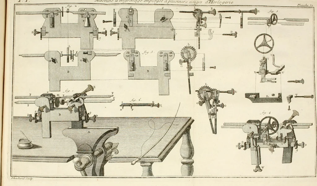 An illustration from Traité de l'horlogerie, méchanique et pratique : approuvé par l'Academie royale des sciences, 1741, leaf 273