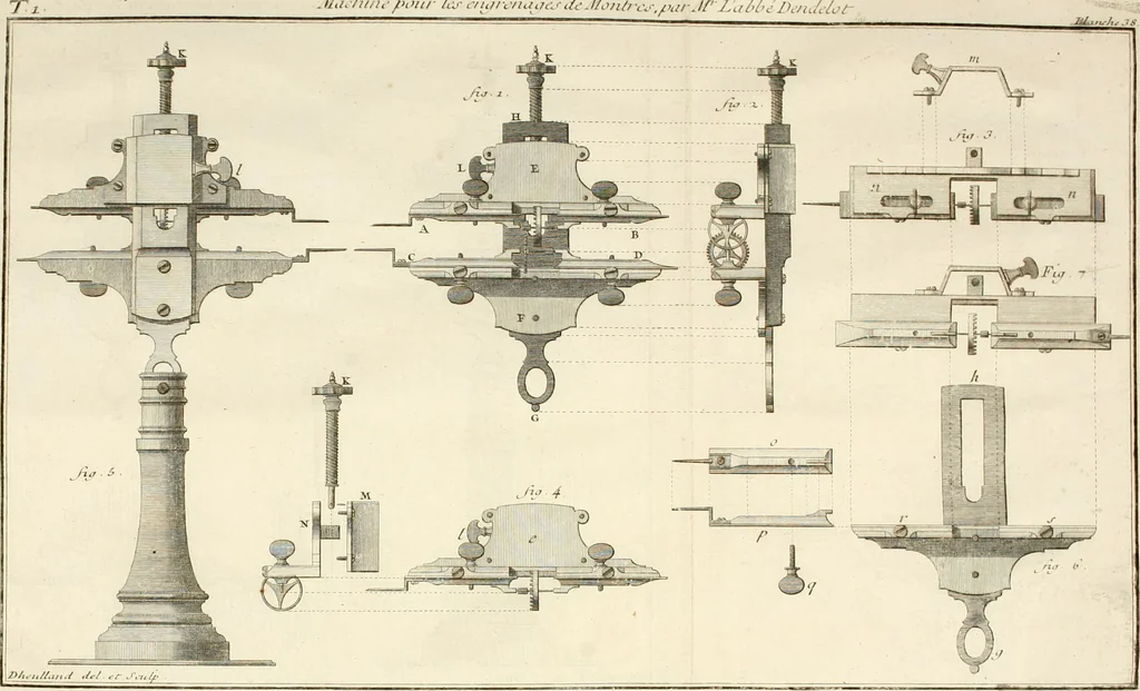 An illustration from Traité de l'horlogerie, méchanique et pratique : approuvé par l'Academie royale des sciences, 1741, leaf 287