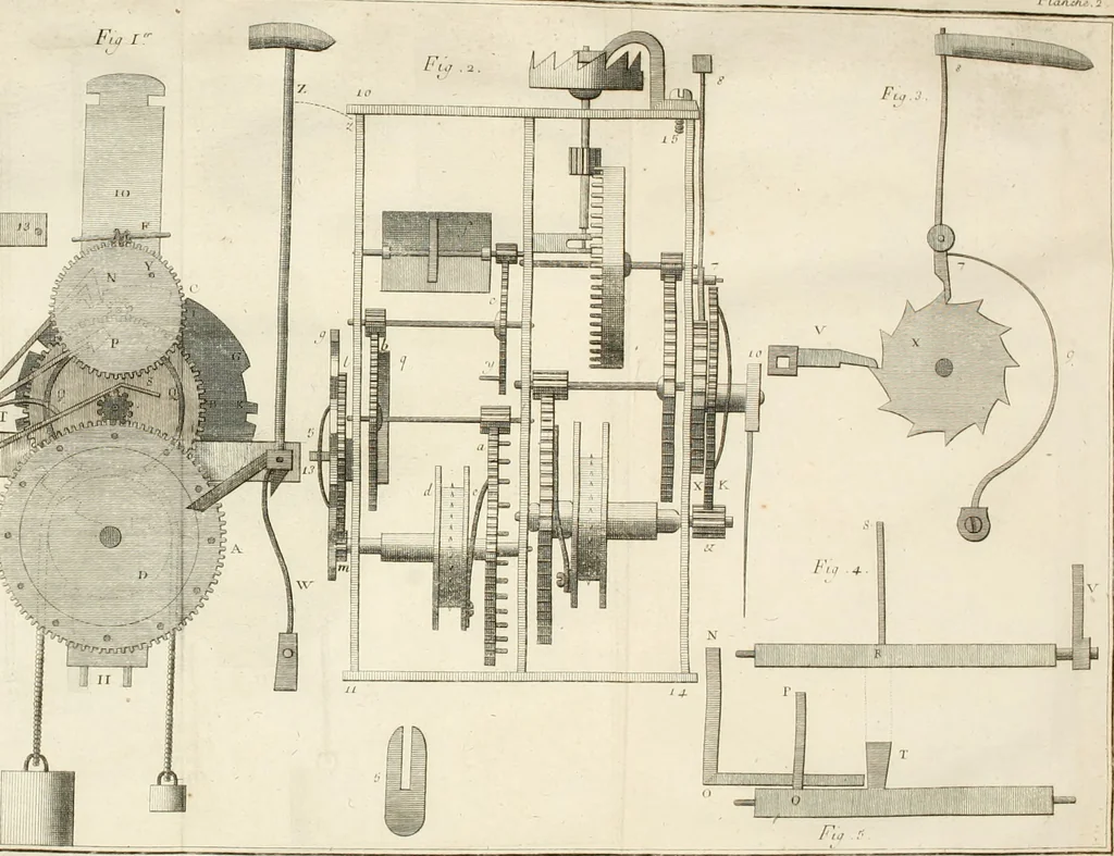 An illustration from Traité de l'horlogerie, méchanique et pratique : approuvé par l'Academie royale des sciences, 1741, leaf 235