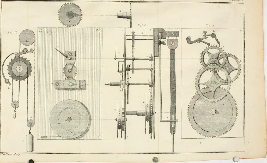 An illustration from Traité de l'horlogerie, méchanique et pratique : approuvé par l'Academie royale des sciences, 1741, leaf 237