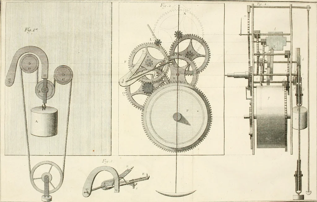 An illustration from Traité de l'horlogerie, méchanique et pratique : approuvé par l'Academie royale des sciences, 1741, leaf 243