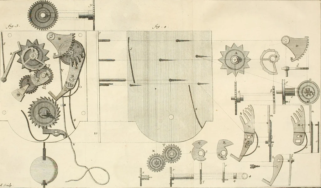 An illustration from Traité de l'horlogerie, méchanique et pratique : approuvé par l'Academie royale des sciences, 1741, leaf 259