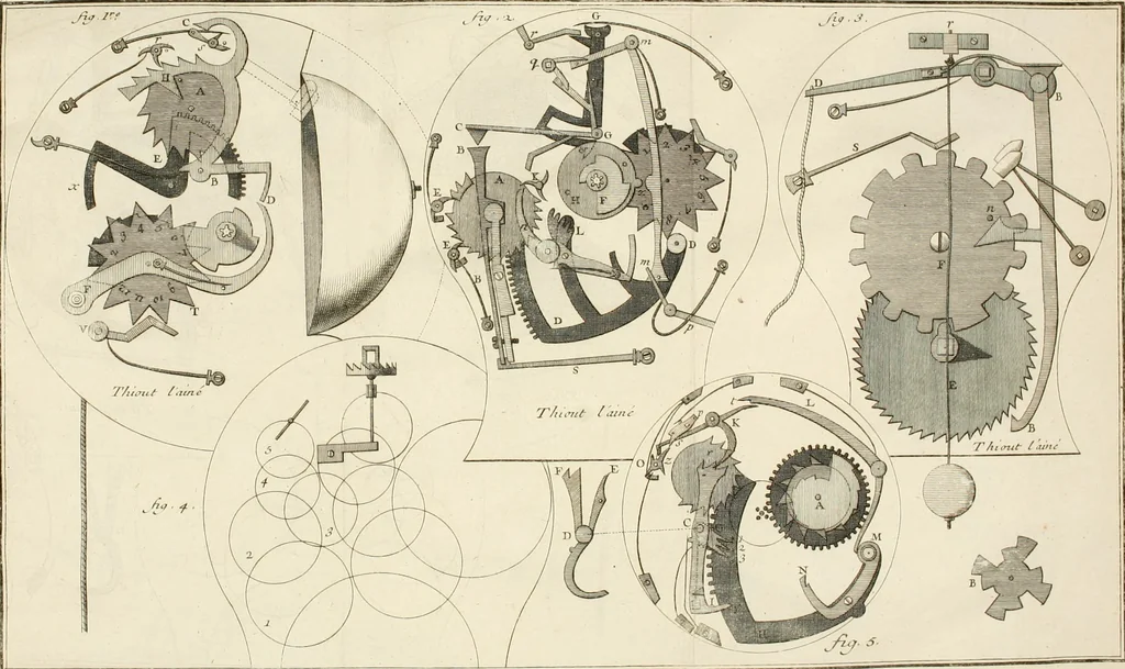 An illustration from Traité de l'horlogerie, méchanique et pratique : approuvé par l'Academie royale des sciences, 1741, leaf 263