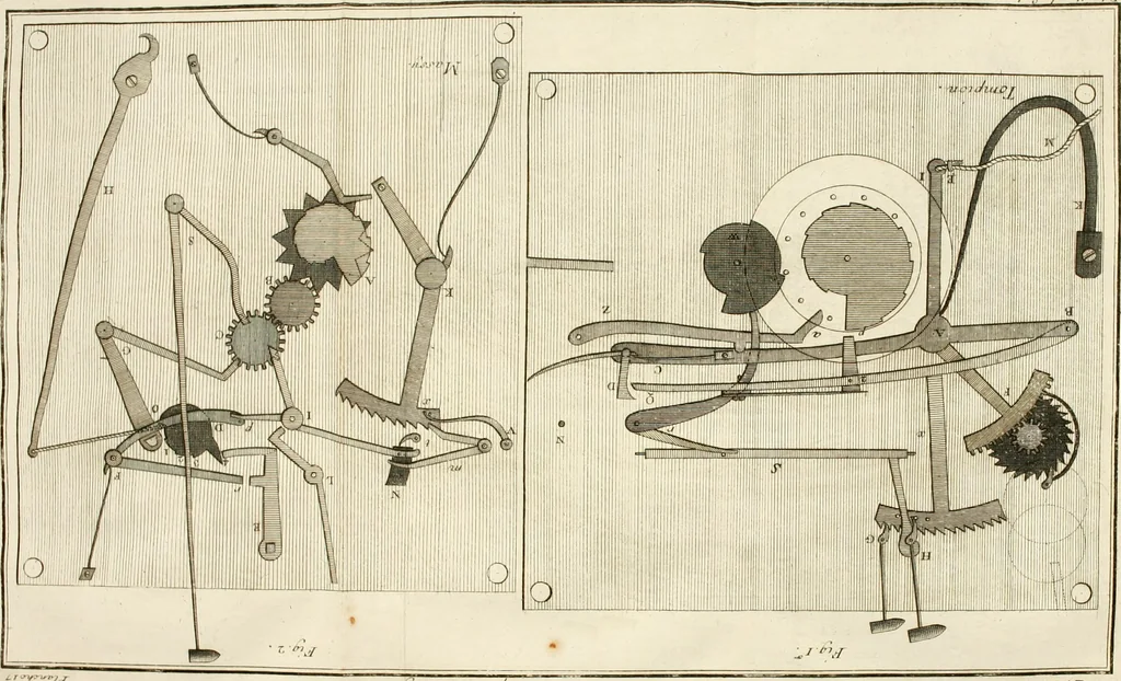An illustration from Traité de l'horlogerie, méchanique et pratique : approuvé par l'Academie royale des sciences, 1741, leaf 265