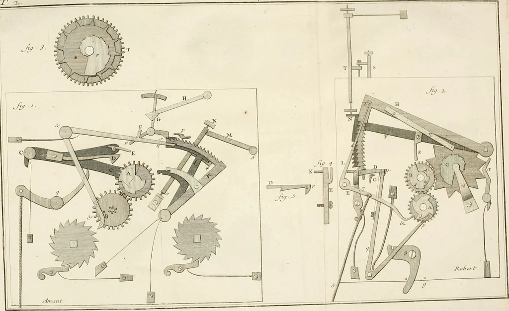 An illustration from Traité de l'horlogerie, méchanique et pratique : approuvé par l'Academie royale des sciences, 1741, leaf 273