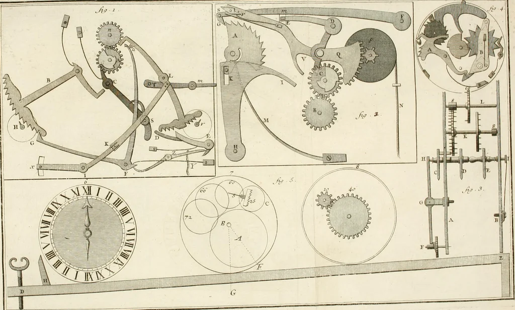 An illustration from Traité de l'horlogerie, méchanique et pratique : approuvé par l'Academie royale des sciences, 1741, leaf 291