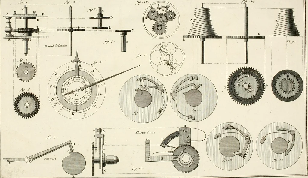 An illustration from Traité de l'horlogerie, méchanique et pratique : approuvé par l'Academie royale des sciences, 1741, leaf 307