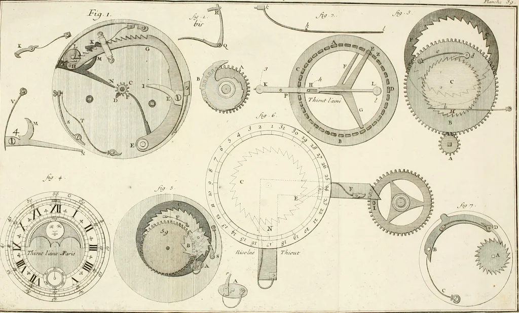 An illustration from Traité de l'horlogerie, méchanique et pratique : approuvé par l'Academie royale des sciences, 1741, leaf 309