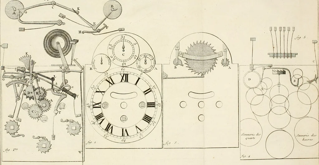 An illustration from Traité de l'horlogerie, méchanique et pratique : approuvé par l'Academie royale des sciences, 1741, leaf 311