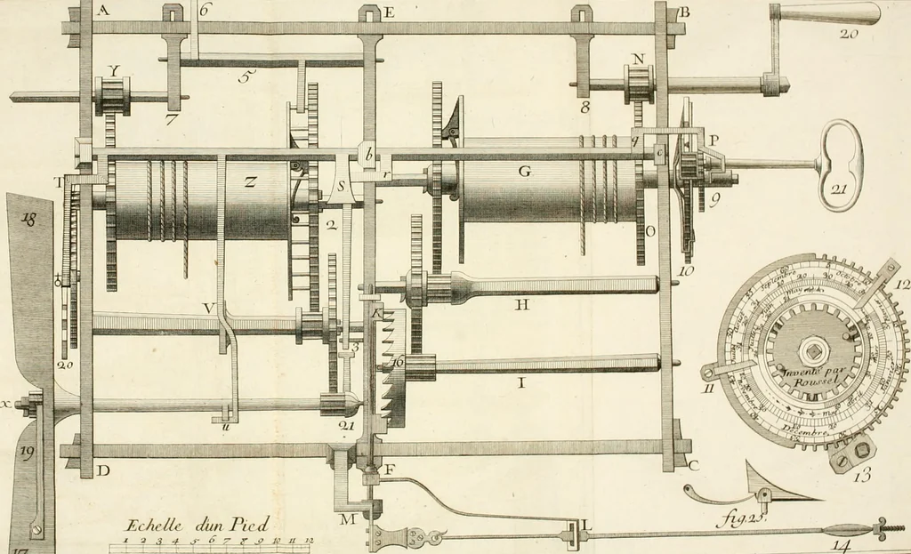 An illustration from Traité de l'horlogerie, méchanique et pratique : approuvé par l'Academie royale des sciences, 1741, leaf 313