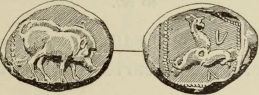 An illustration from Traite des monnaies grecques et romaines;, 1901, leaf 262