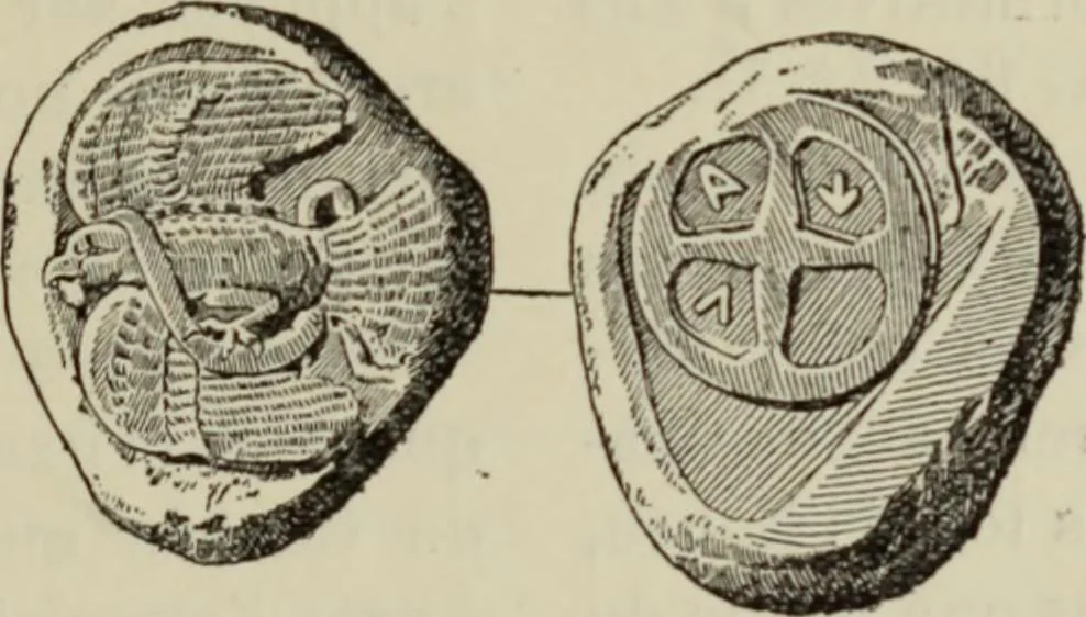 An illustration from Traite des monnaies grecques et romaines;, 1901, leaf 348