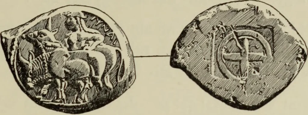 An illustration from Traite des monnaies grecques et romaines;, 1901, leaf 566