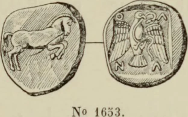 An illustration from Traite des monnaies grecques et romaines;, 1901, leaf 592