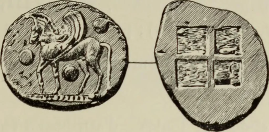 An illustration from Traite des monnaies grecques et romaines;, 1901, leaf 634