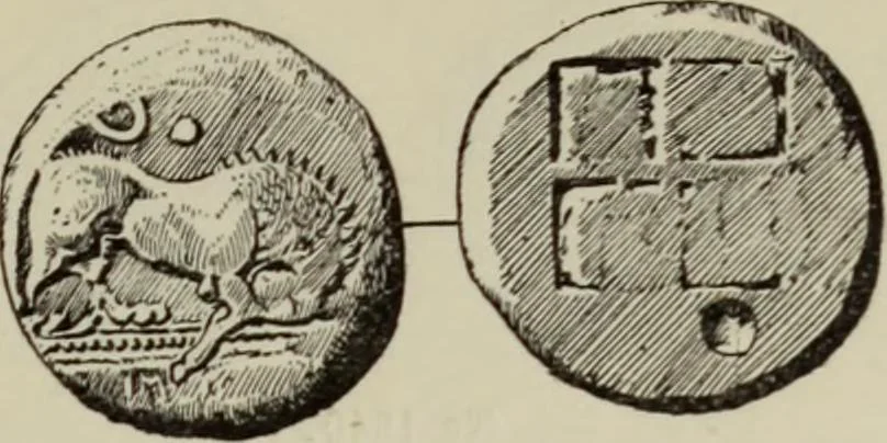 An illustration from Traite des monnaies grecques et romaines;, 1901, leaf 640