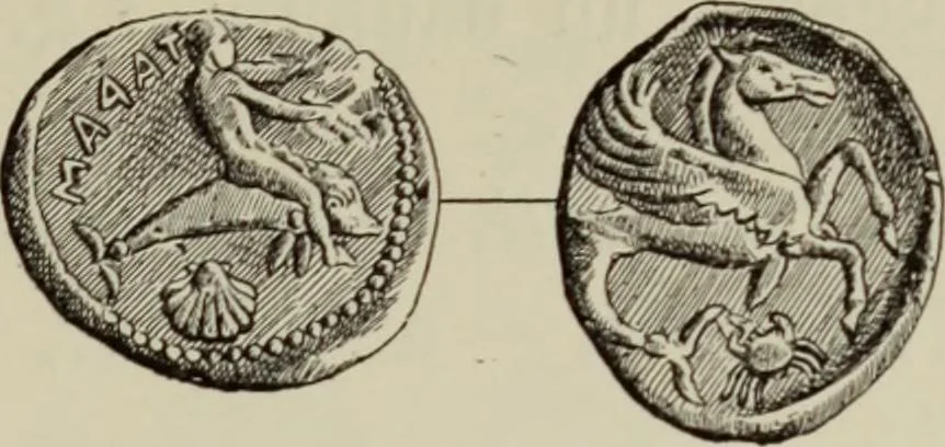 An illustration from Traite des monnaies grecques et romaines;, 1901, leaf 708