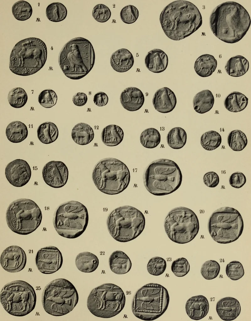 An illustration from Traite des monnaies grecques et romaines;, 1901, leaf 108