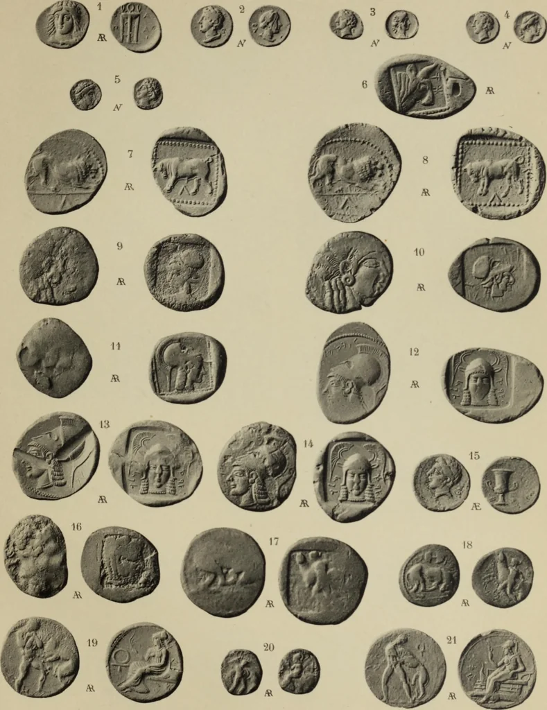 An illustration from Traite des monnaies grecques et romaines;, 1901, leaf 112