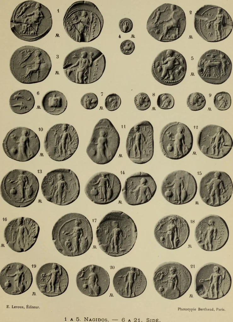 An illustration from Traite des monnaies grecques et romaines;, 1901, leaf 124