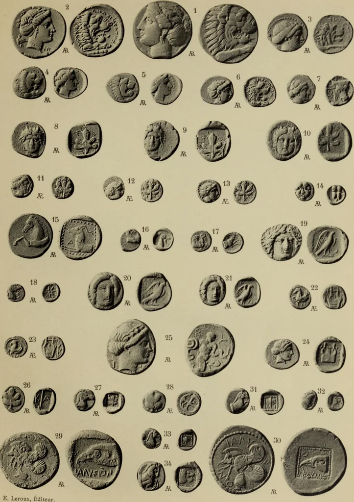 An illustration from Traite des monnaies grecques et romaines;, 1901, leaf 132