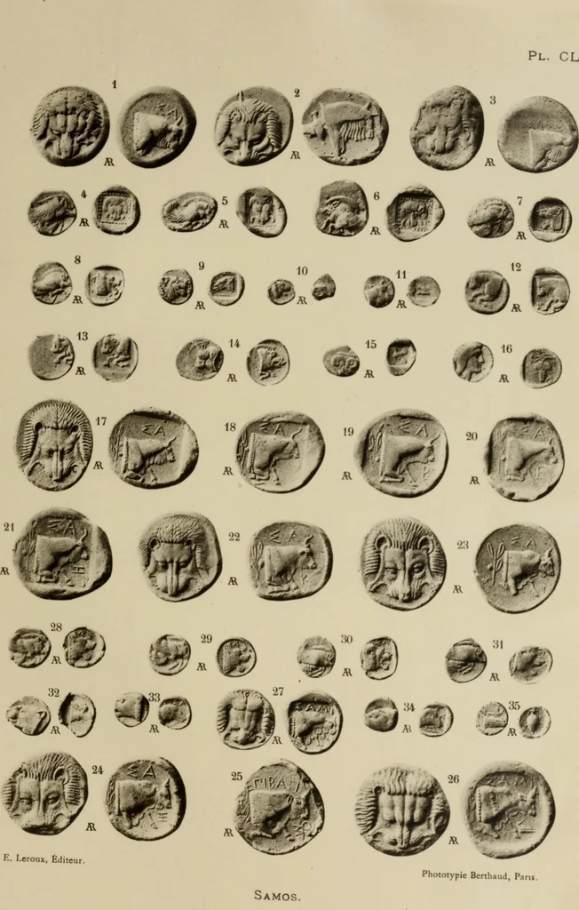 An illustration from Traite des monnaies grecques et romaines;, 1901, leaf 140