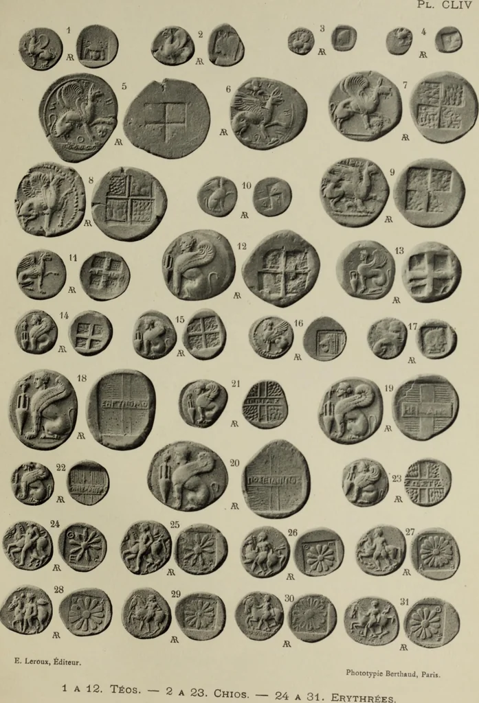 An illustration from Traite des monnaies grecques et romaines;, 1901, leaf 148