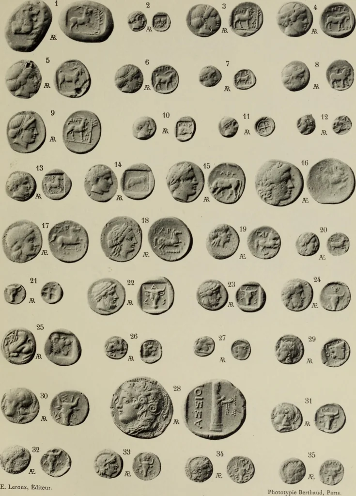 An illustration from Traite des monnaies grecques et romaines;, 1901, leaf 166