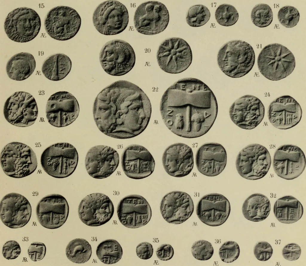 An illustration from Traite des monnaies grecques et romaines;, 1901, leaf 172