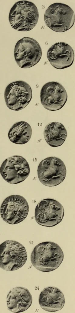 An illustration from Traite des monnaies grecques et romaines;, 1901, leaf 182