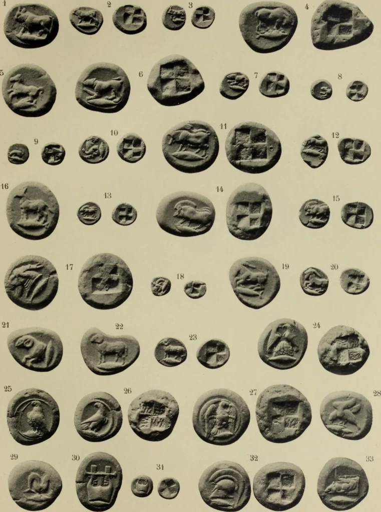 An illustration from Traite des monnaies grecques et romaines;, 1901, leaf 194
