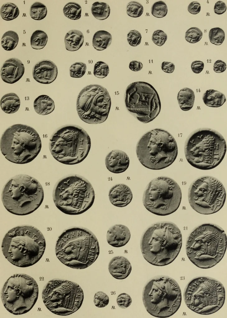 An illustration from Traite des monnaies grecques et romaines;, 1901, leaf 196