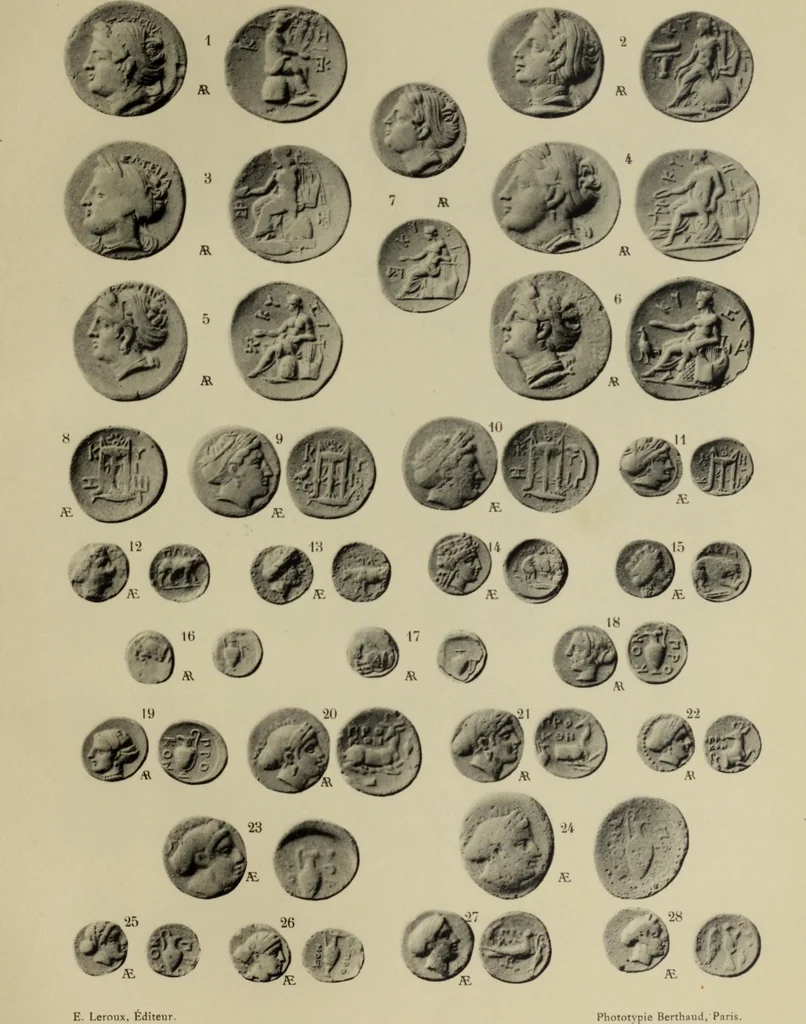 An illustration from Traite des monnaies grecques et romaines;, 1901, leaf 198