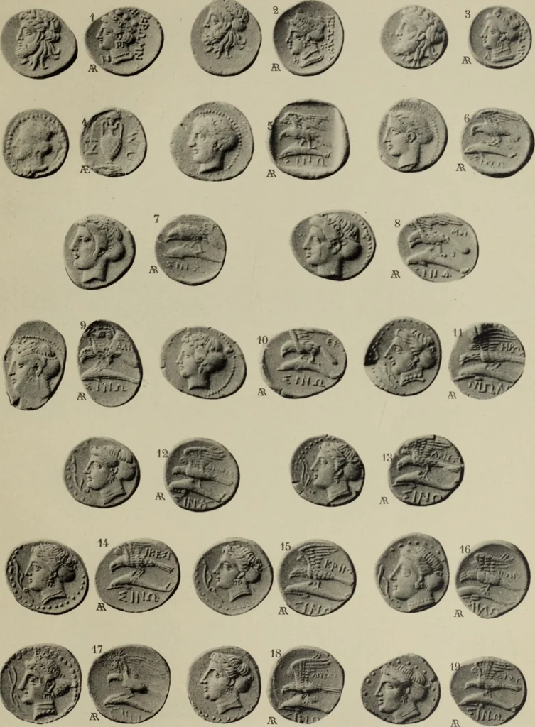 An illustration from Traite des monnaies grecques et romaines;, 1901, leaf 208