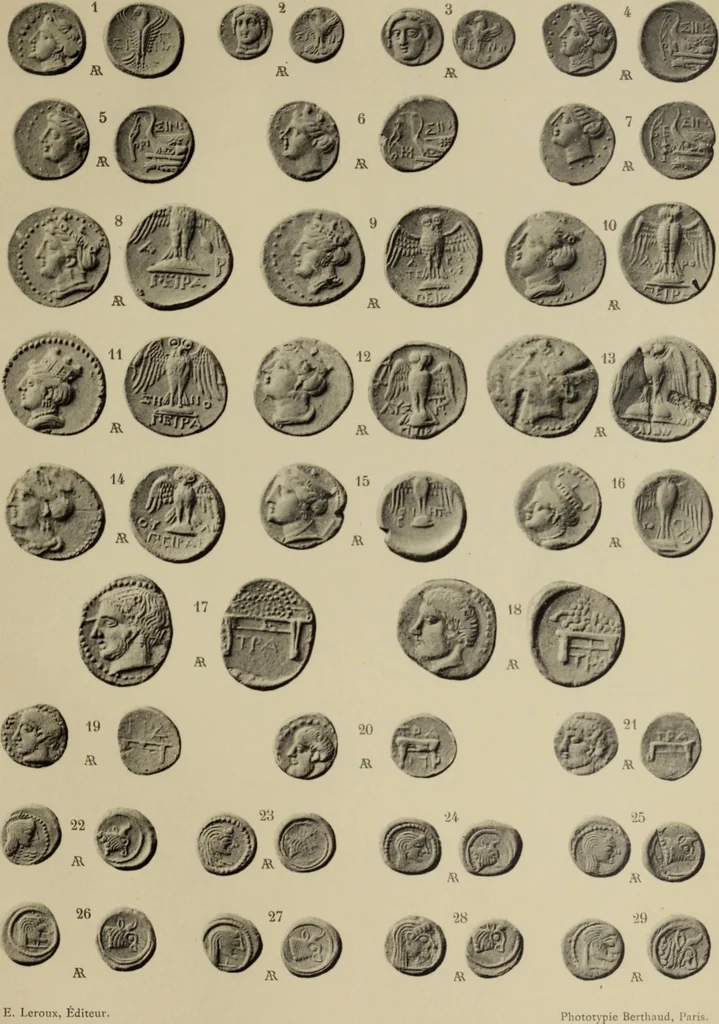 An illustration from Traite des monnaies grecques et romaines;, 1901, leaf 210