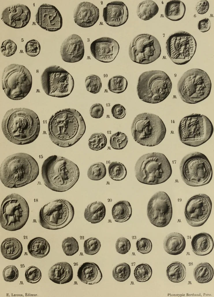 An illustration from Traite des monnaies grecques et romaines;, 1901, leaf 40