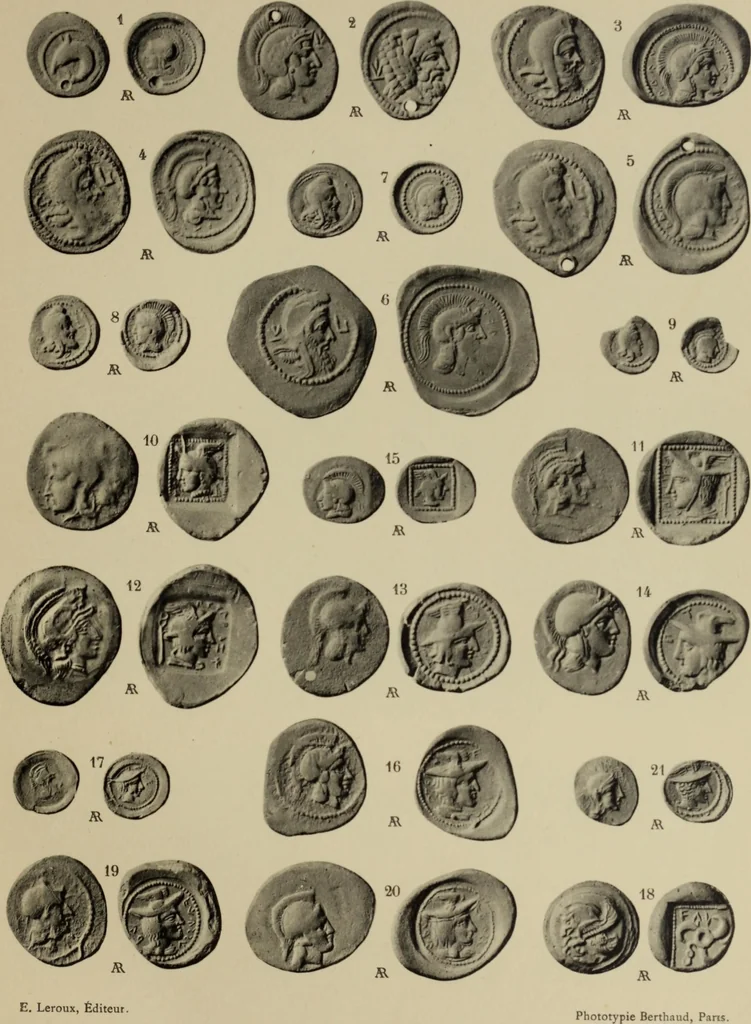 An illustration from Traite des monnaies grecques et romaines;, 1901, leaf 42