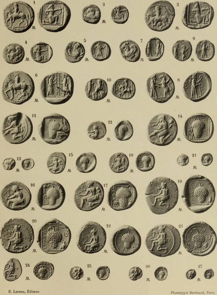 An illustration from Traite des monnaies grecques et romaines;, 1901, leaf 52