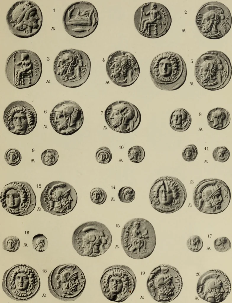 An illustration from Traite des monnaies grecques et romaines;, 1901, leaf 56
