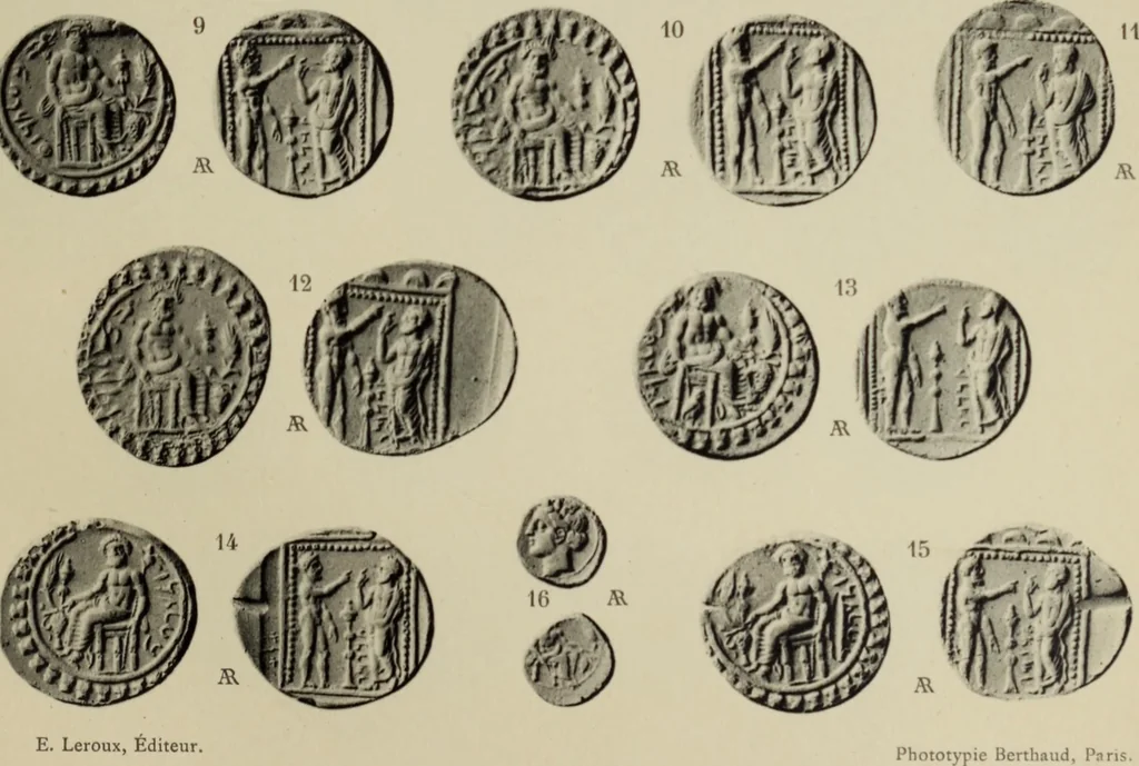 An illustration from Traite des monnaies grecques et romaines;, 1901, leaf 58